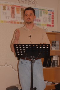 Joshua teaching out of Romans.