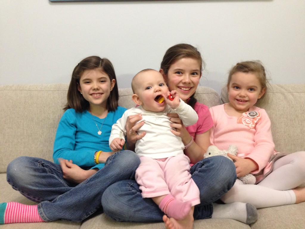 From the left: Rebekah, Kathryn, Abigail, Hosanna. It’s hard to believe that Kathryn is nearly a year old!